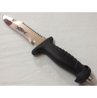 Squalo 15 MR knife - Inox - Black Color - KV-ASQL15MR-N - AZZI SUB (ONLY SOLD IN LEBANON)